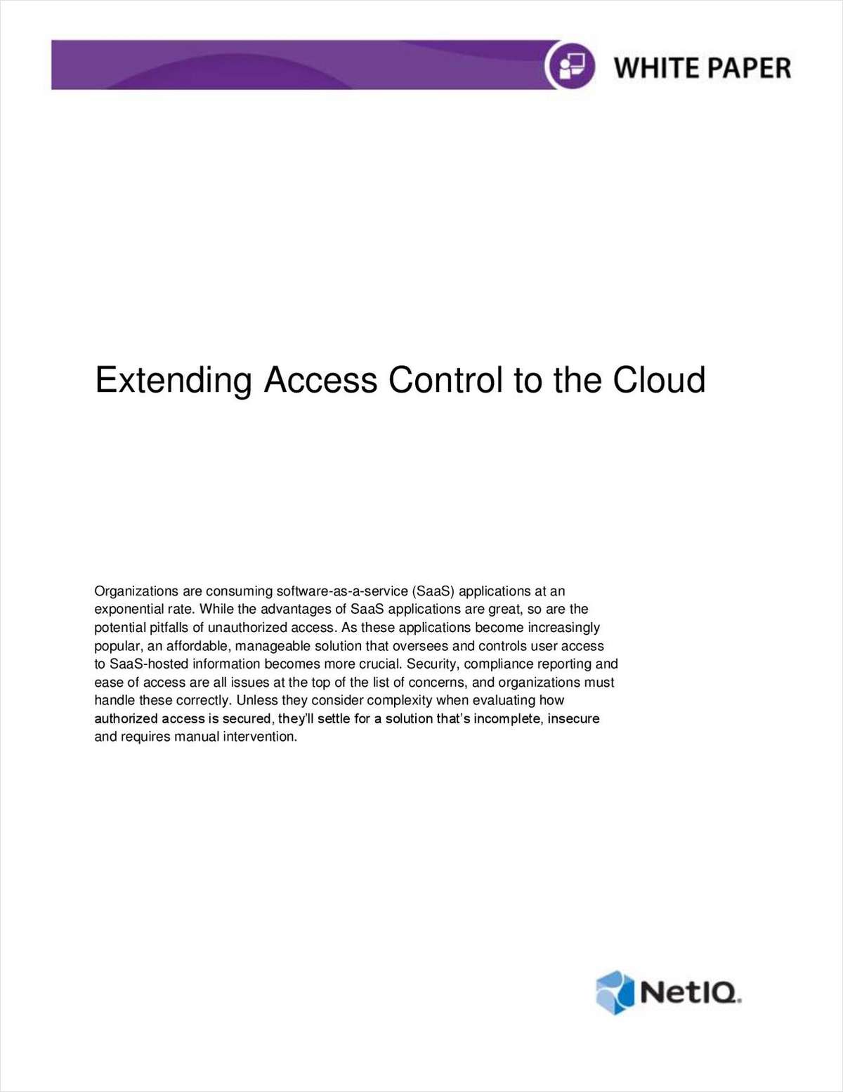 Extending Access Control to the Cloud