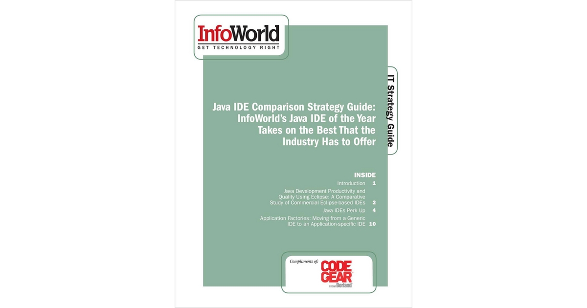 InfoWorld's Java IDE Comparison Strategy Guide Free Strategy Guide