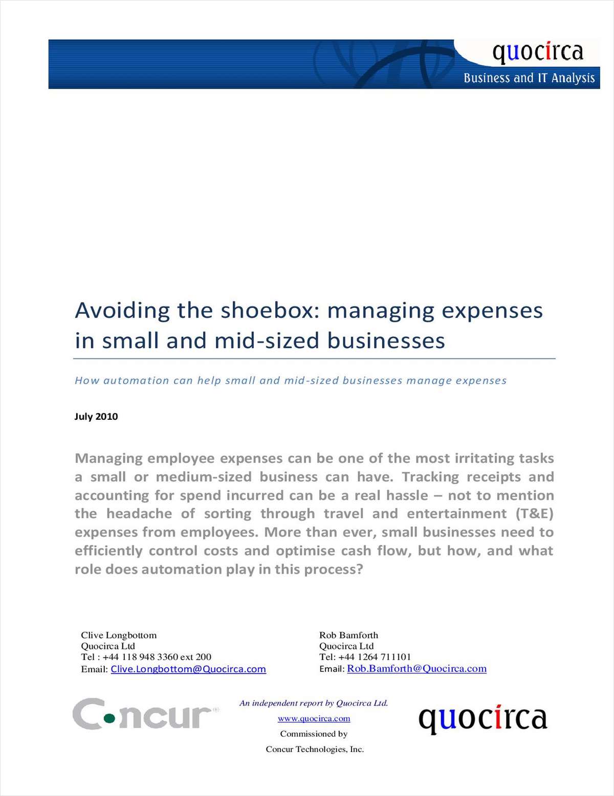 Avoiding the Shoebox: Managing Expenses in Small and Mid-Sized Businesses