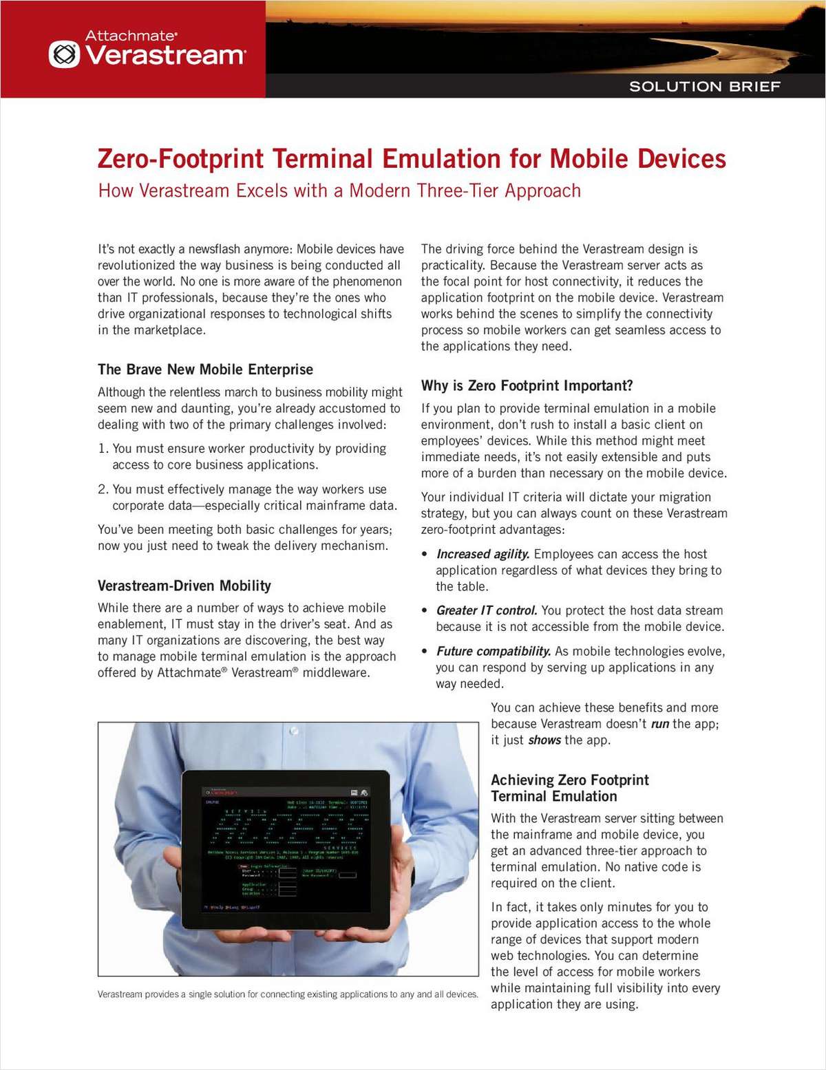 Zero-Footprint Mainframe Terminal Emulation for Mobile Devices