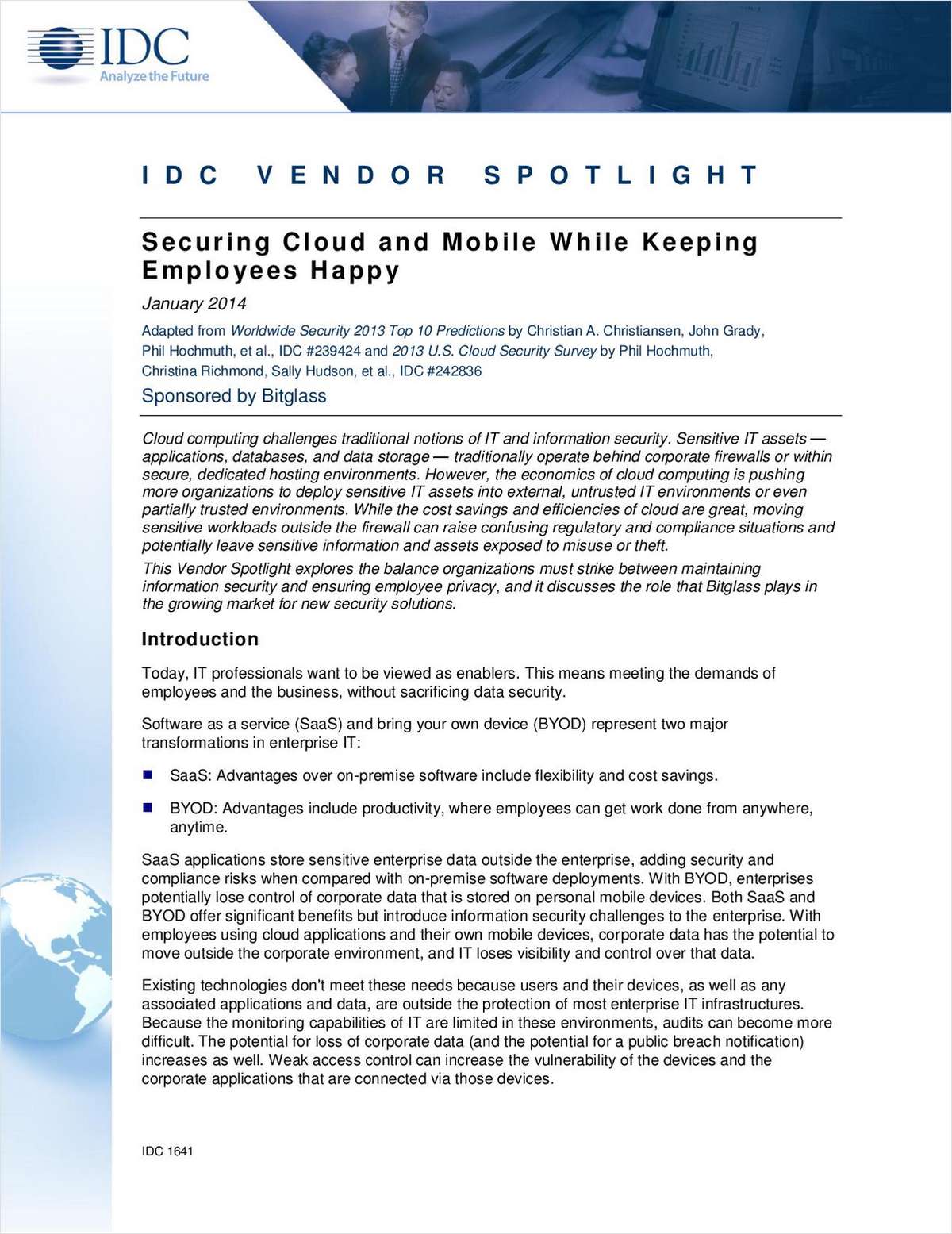 IDC Mobile and Cloud Security Report