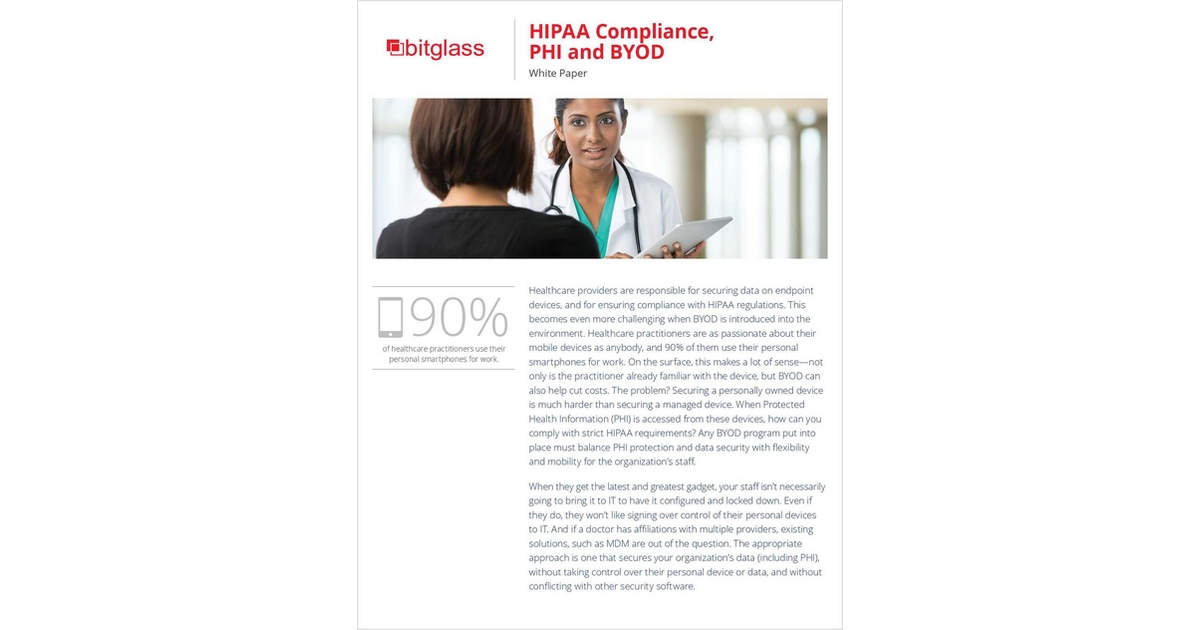 HIPAA Compliance, PHI and BYOD