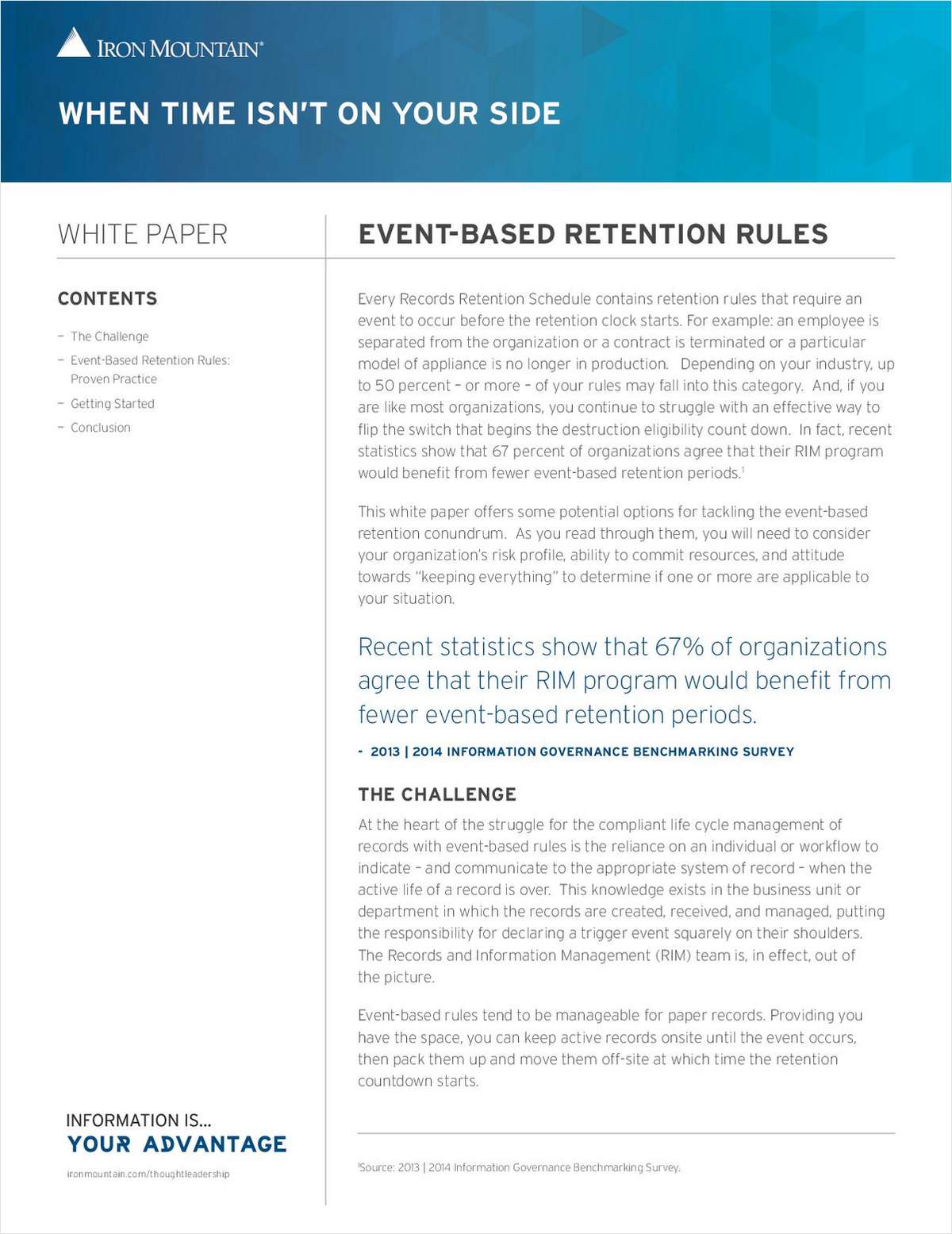When Time Isn't on Your Side: Options for Tackling Event Based Retention Rules