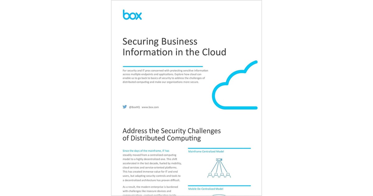 Securing Business Information in the Cloud