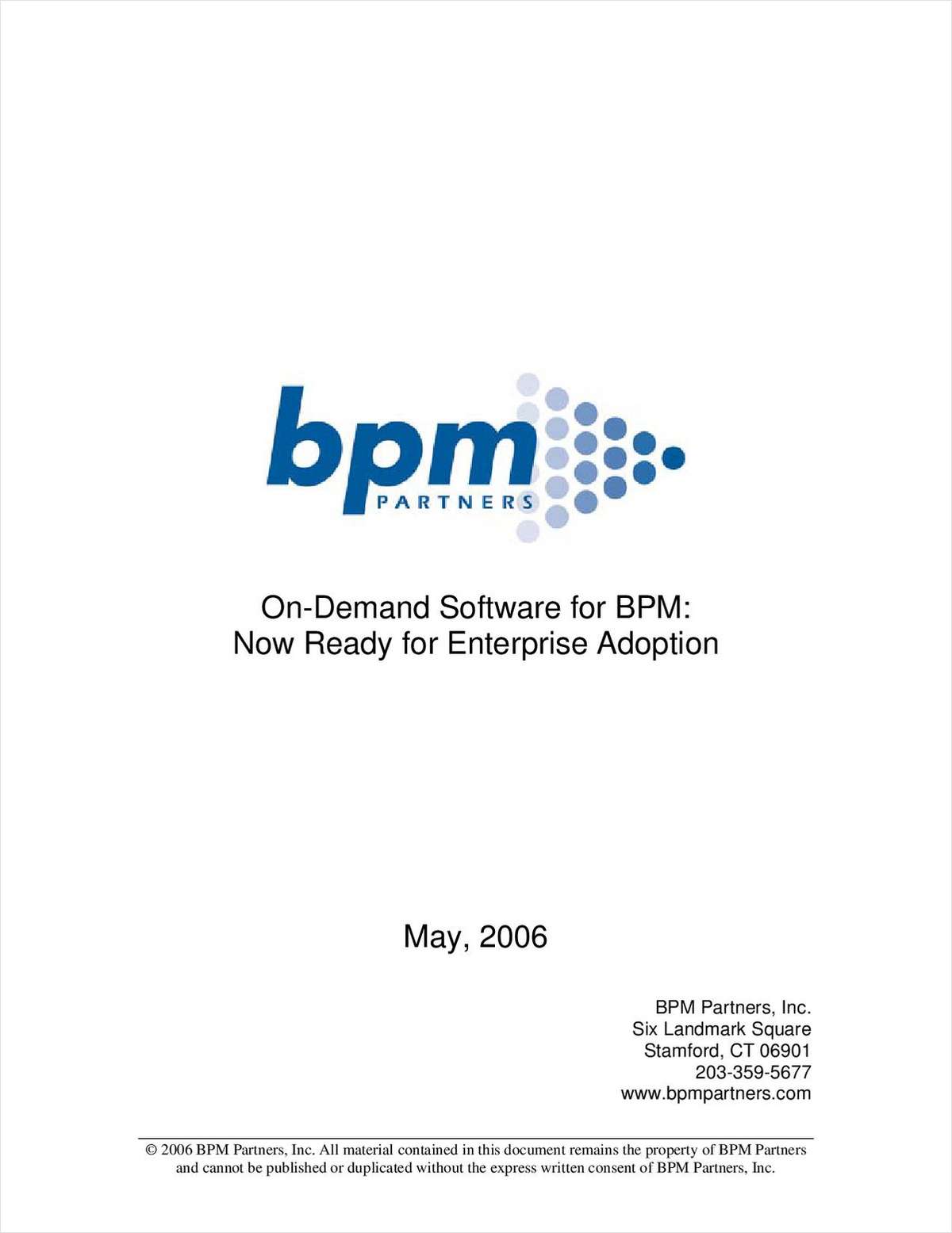 On-Demand Software for BPM: Now Ready for Enterprise Adoption
