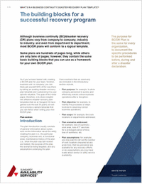 What's in a Business Continuity Disaster Recovery Plan Template?