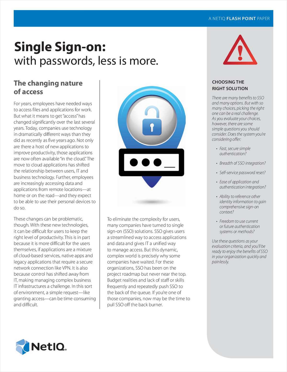 Single Sign-On: with Passwords, Less is More