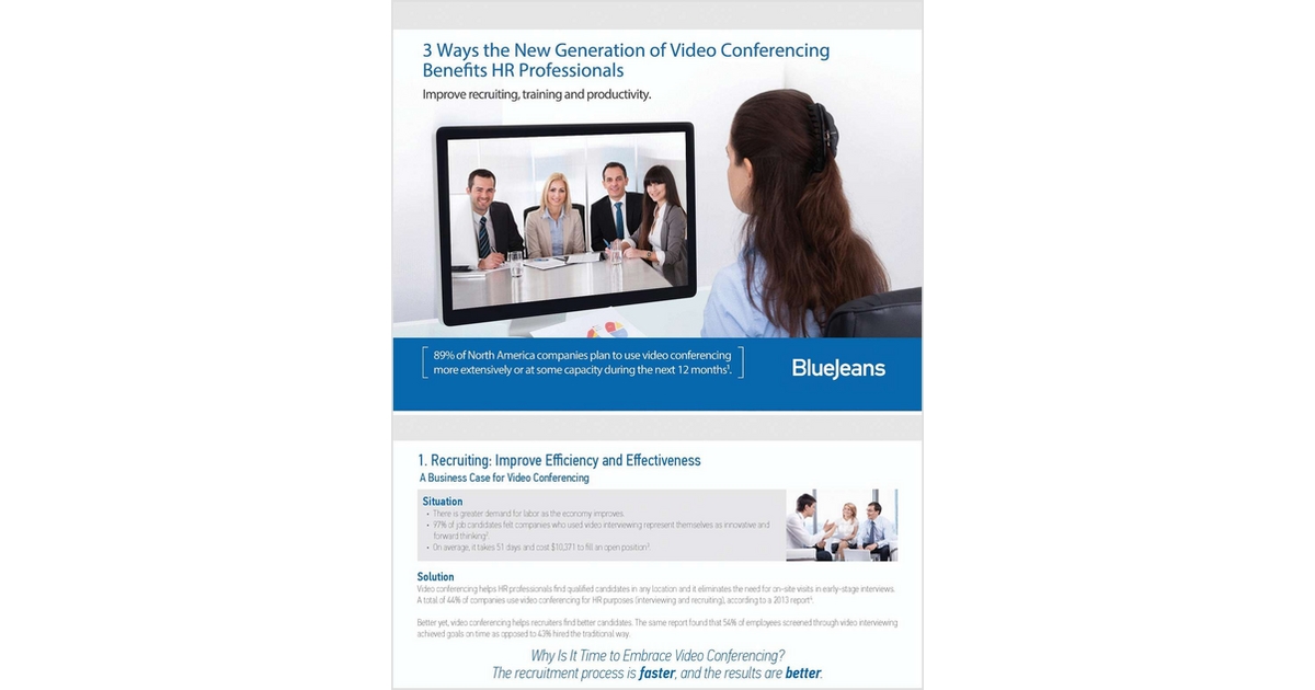 3 Ways the New Generation of Video Conferencing Benefits HR Professionals