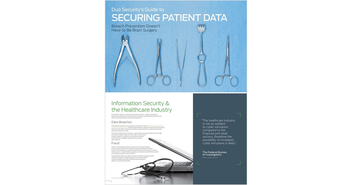 Duo Security's Guide to Securing Patient Data: Breach Prevention Doesn't Have to Be Brain Surgery