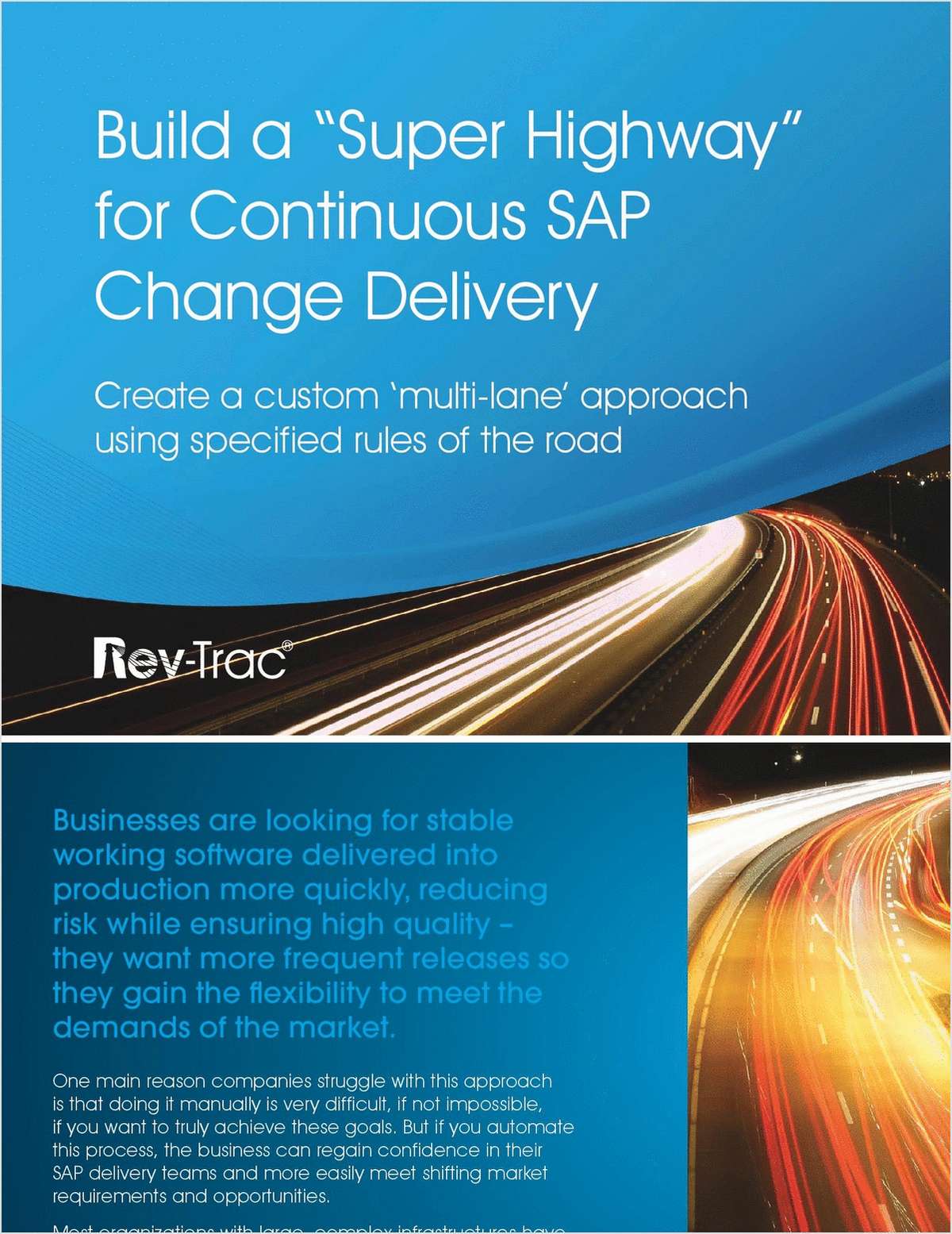 Build a 'Super Highway' for Continuous SAP Change Delivery