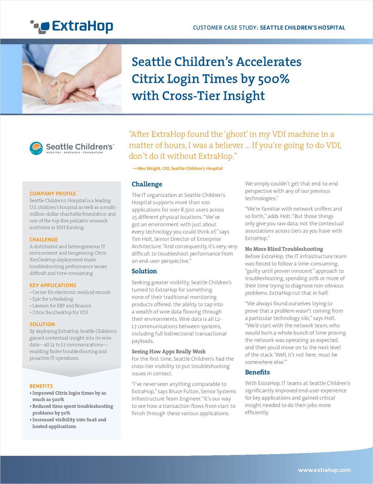 Seattle Children's Accelerates Citrix Login Times by 500% with Cross-Tier Insight