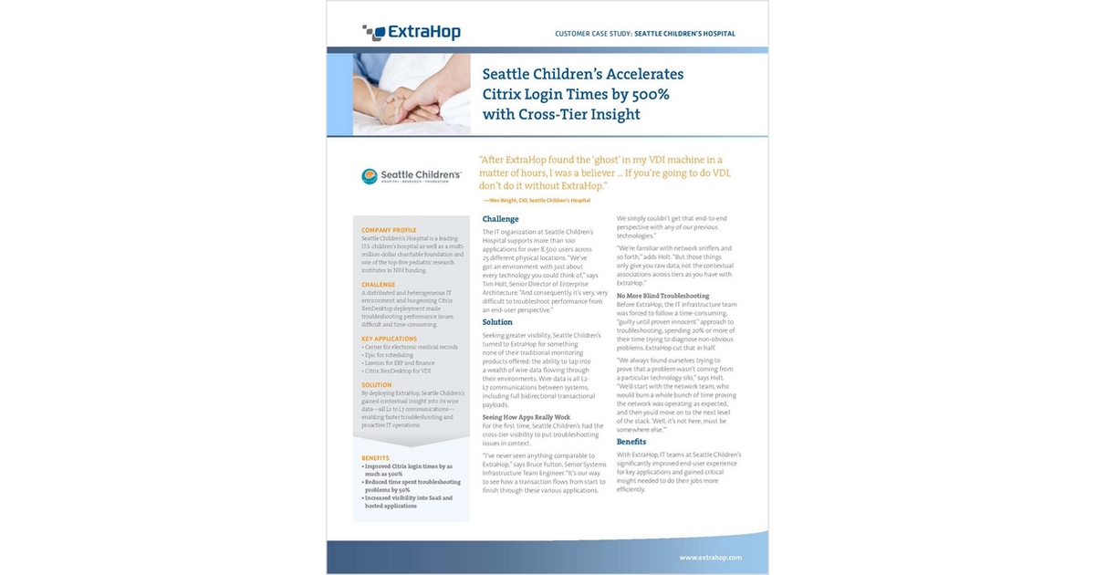Seattle Children s Accelerates Citrix Login Times By 500 With Cross 