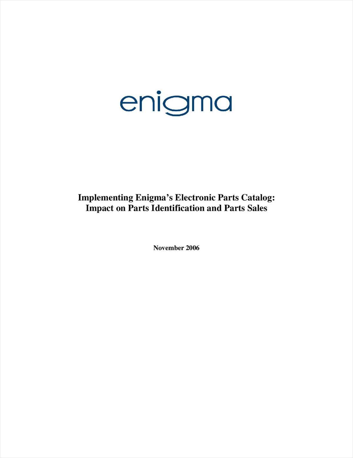 Implementing an Electronic Parts Catalog: Make Impact in the Aftermarket