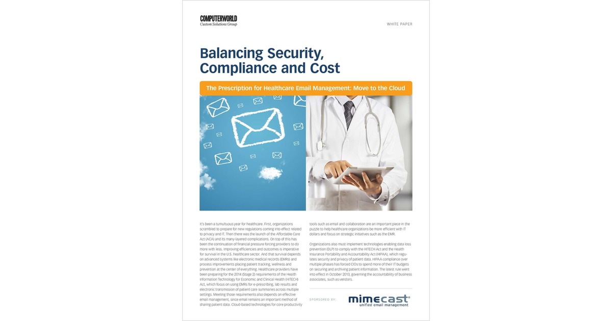 Security, Compliance, and Cost: A Productive Balancing Act