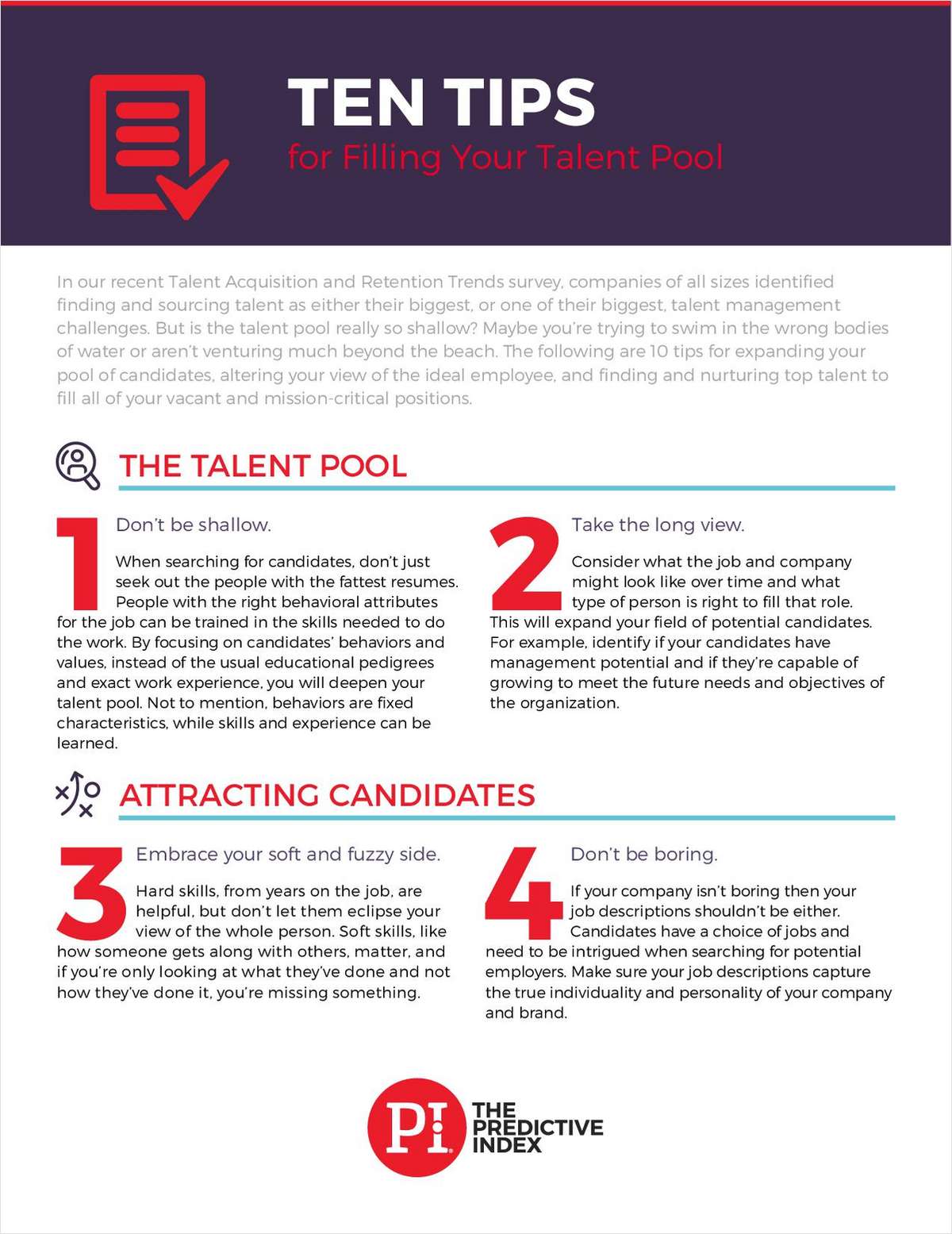 Ten Tips for Filling Your Talent Pool
