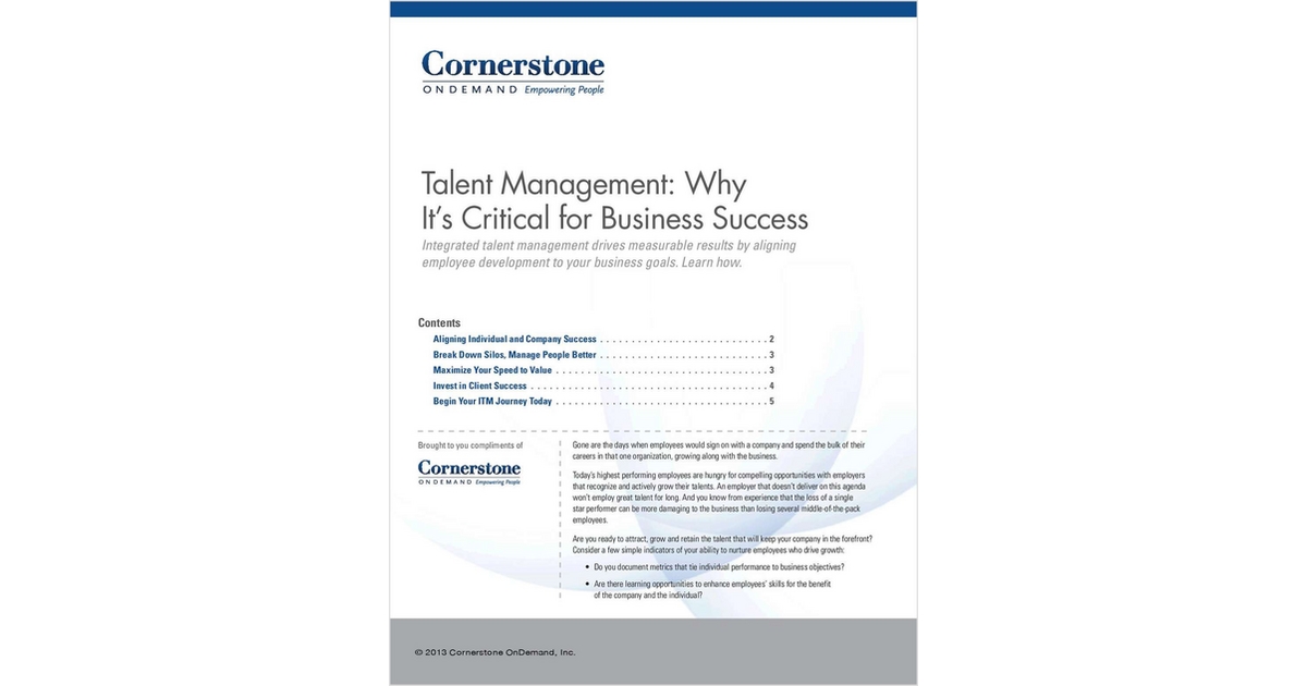 Talent Management: Why It's Critical for Business Success