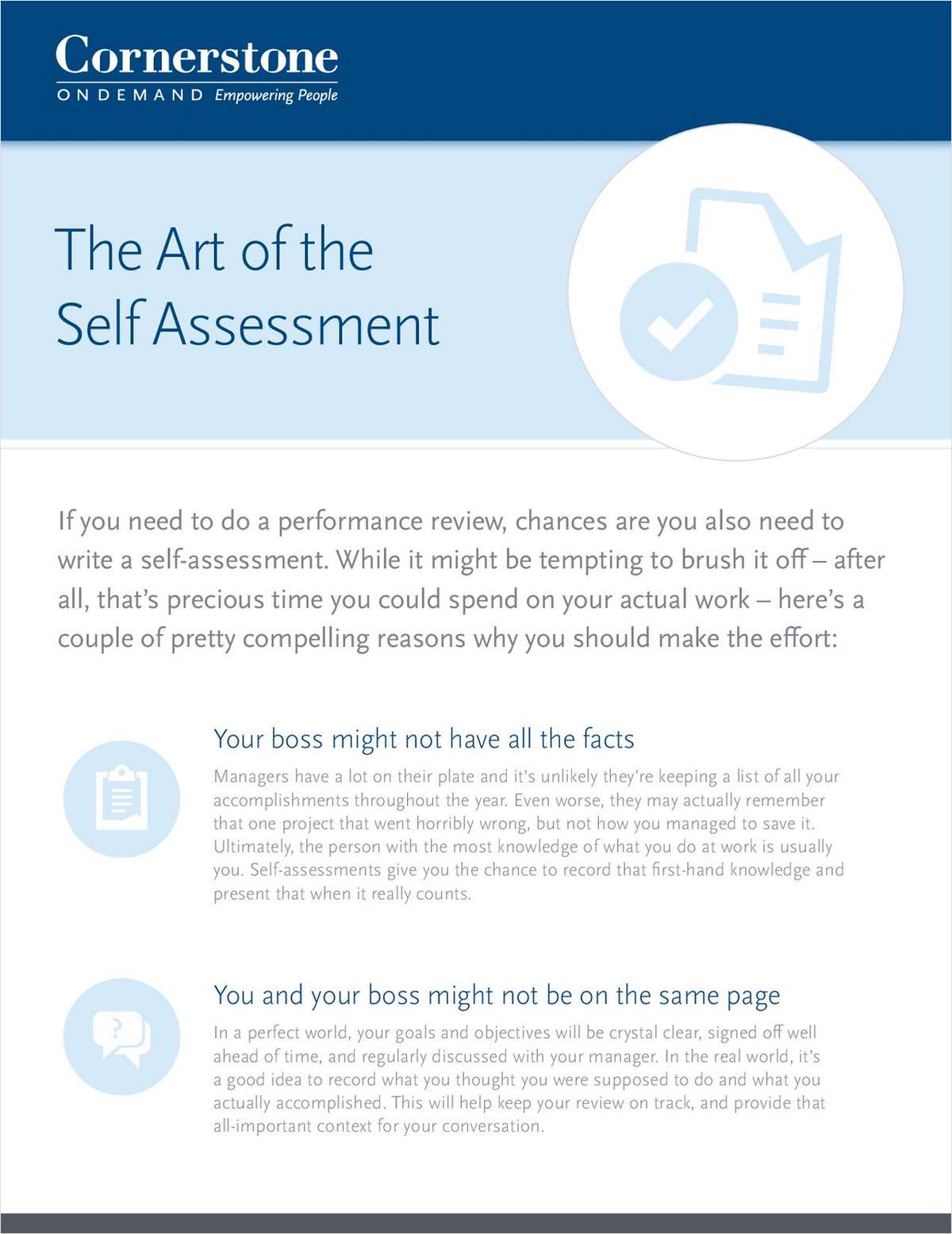 The Art of the Self-Assessment