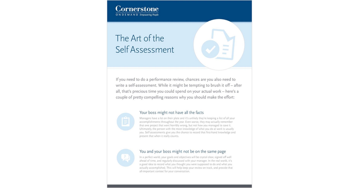 The Art of the Self-Assessment