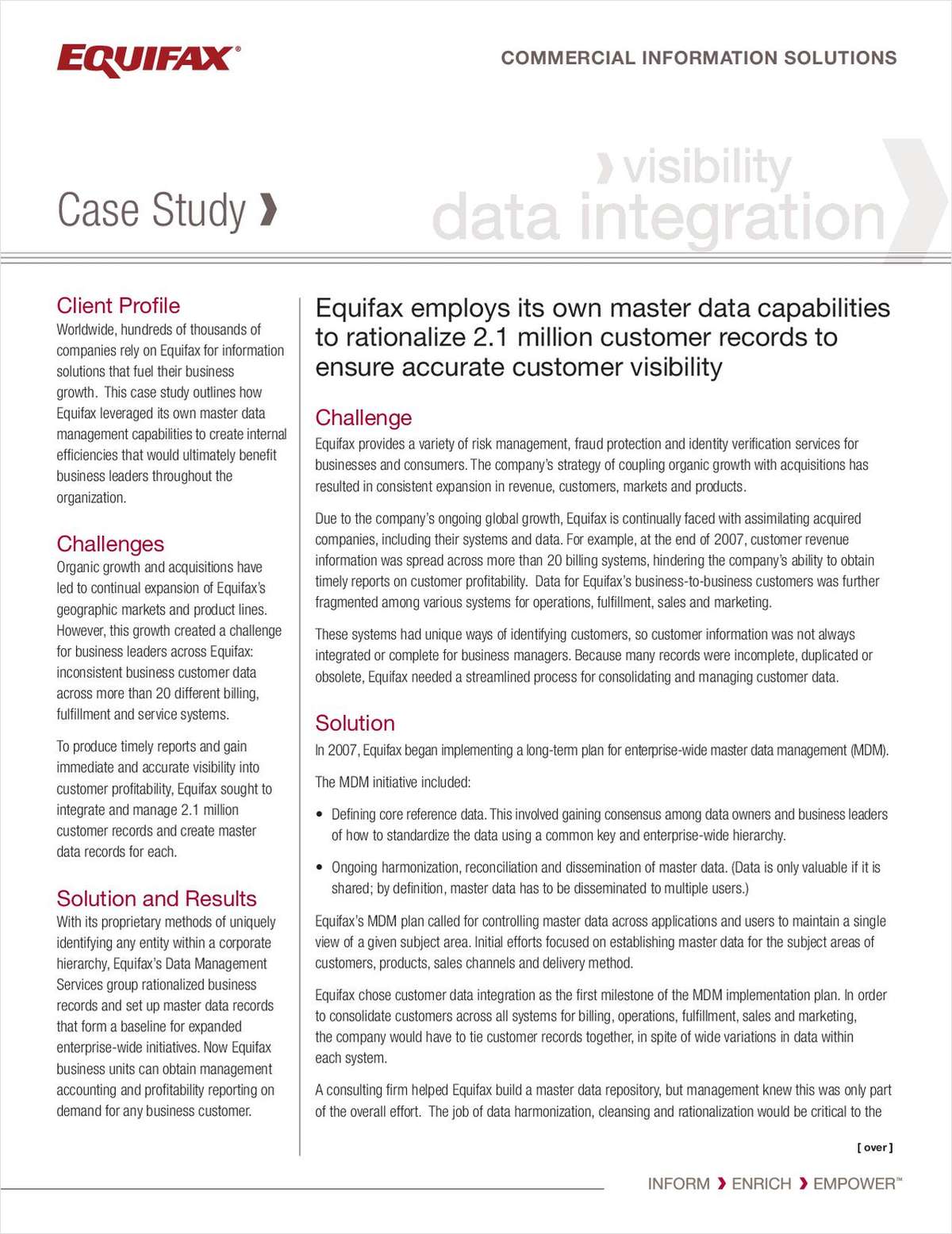 Equifax Master Data Management Case Study