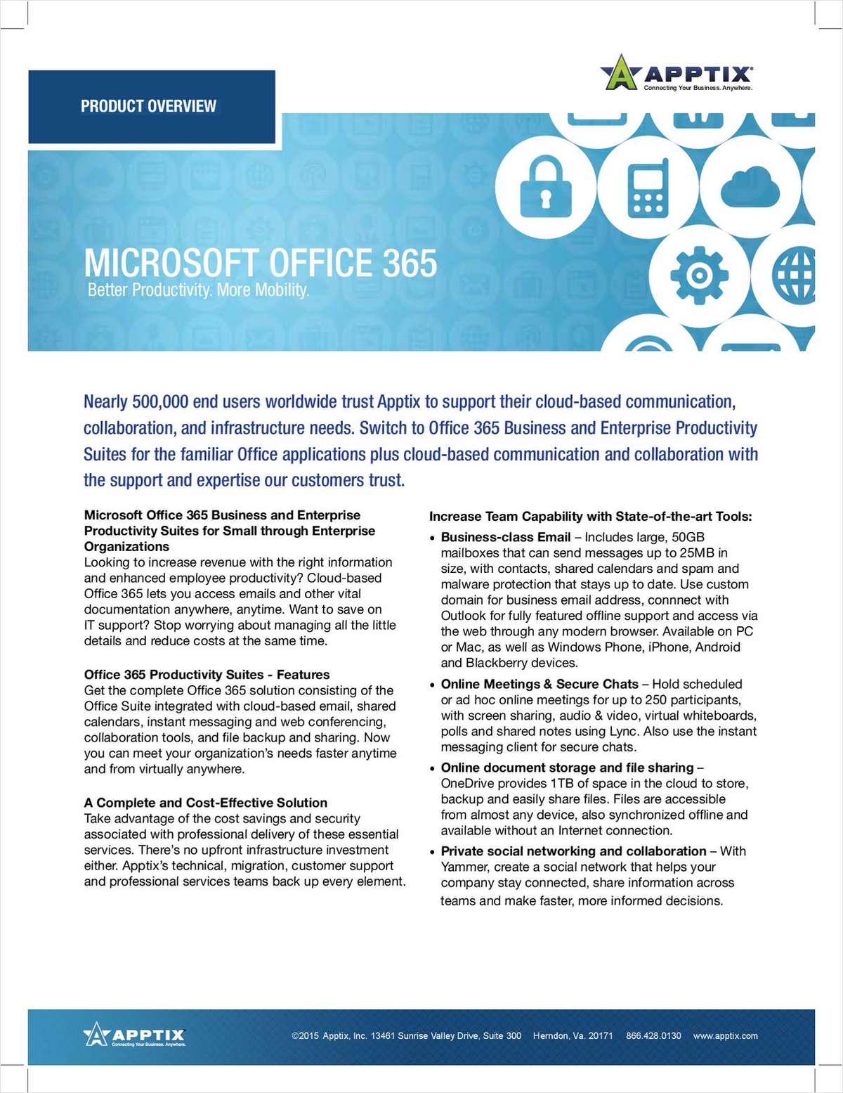 Microsoft Office 365 Business and Enterprise Productivity Suites for Small through Enterprise Organizations