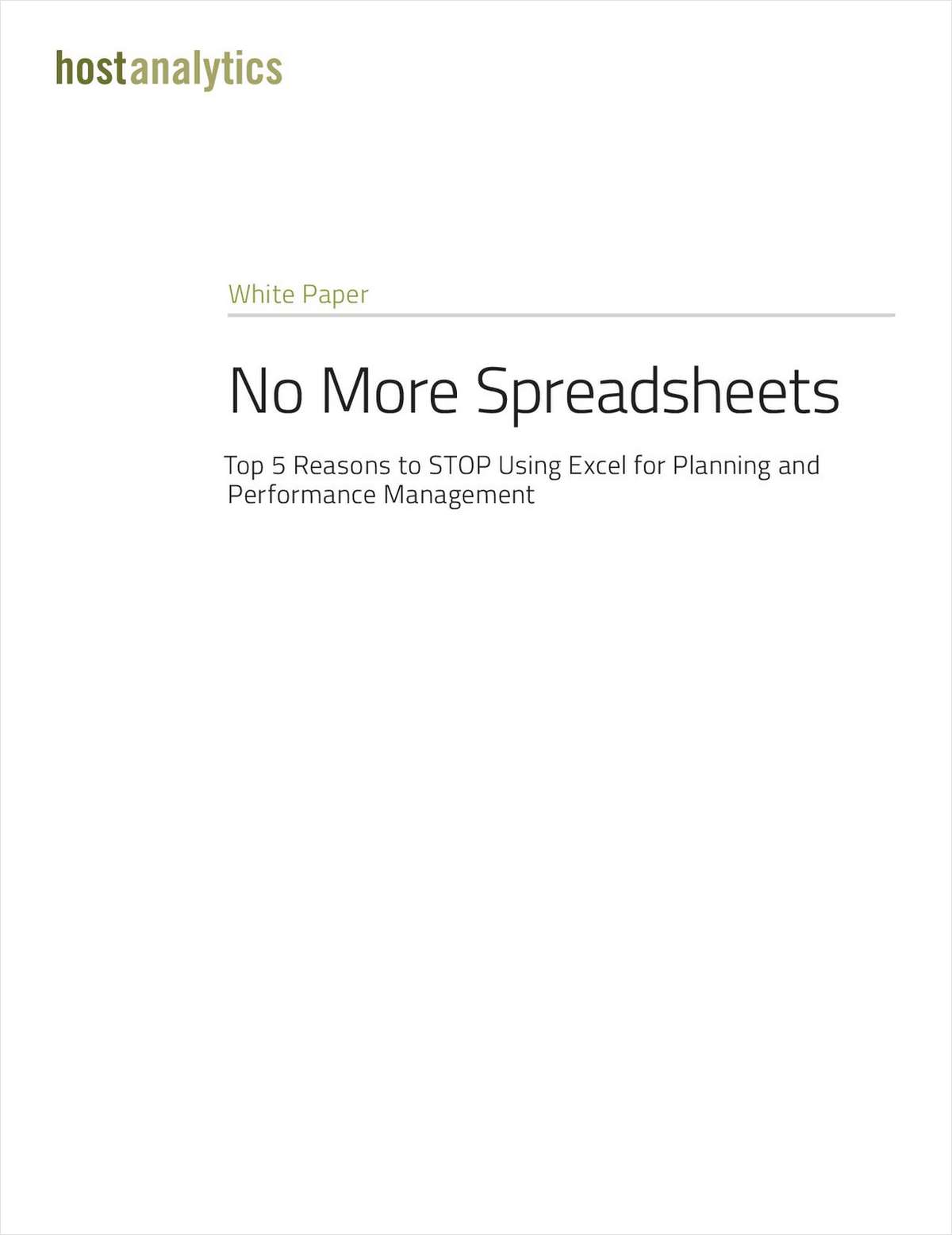 No More Spreadsheets: Top 5 Reasons to STOP Using Excel for Planning and Performance Management