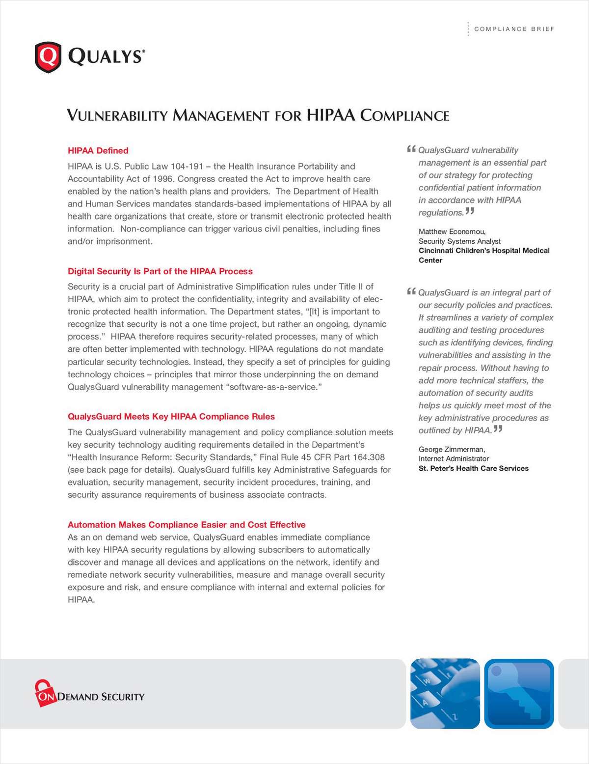 Vulnerability Management for HIPAA Compliance