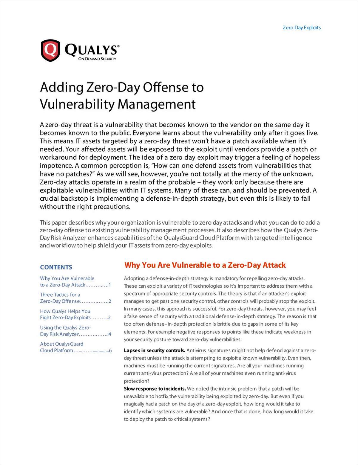 Adding Zero-Day Offense to Vulnerability Management