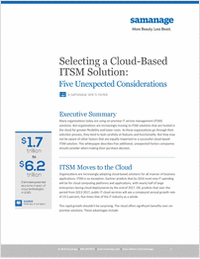 Selecting a Cloud-Based ITSM: Five Unexpected Considerations