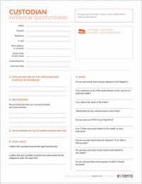 E-Discovery Custodian Interview Template