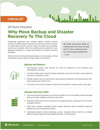 Checklist: Why Move Backup and Disaster Recovery to the Cloud