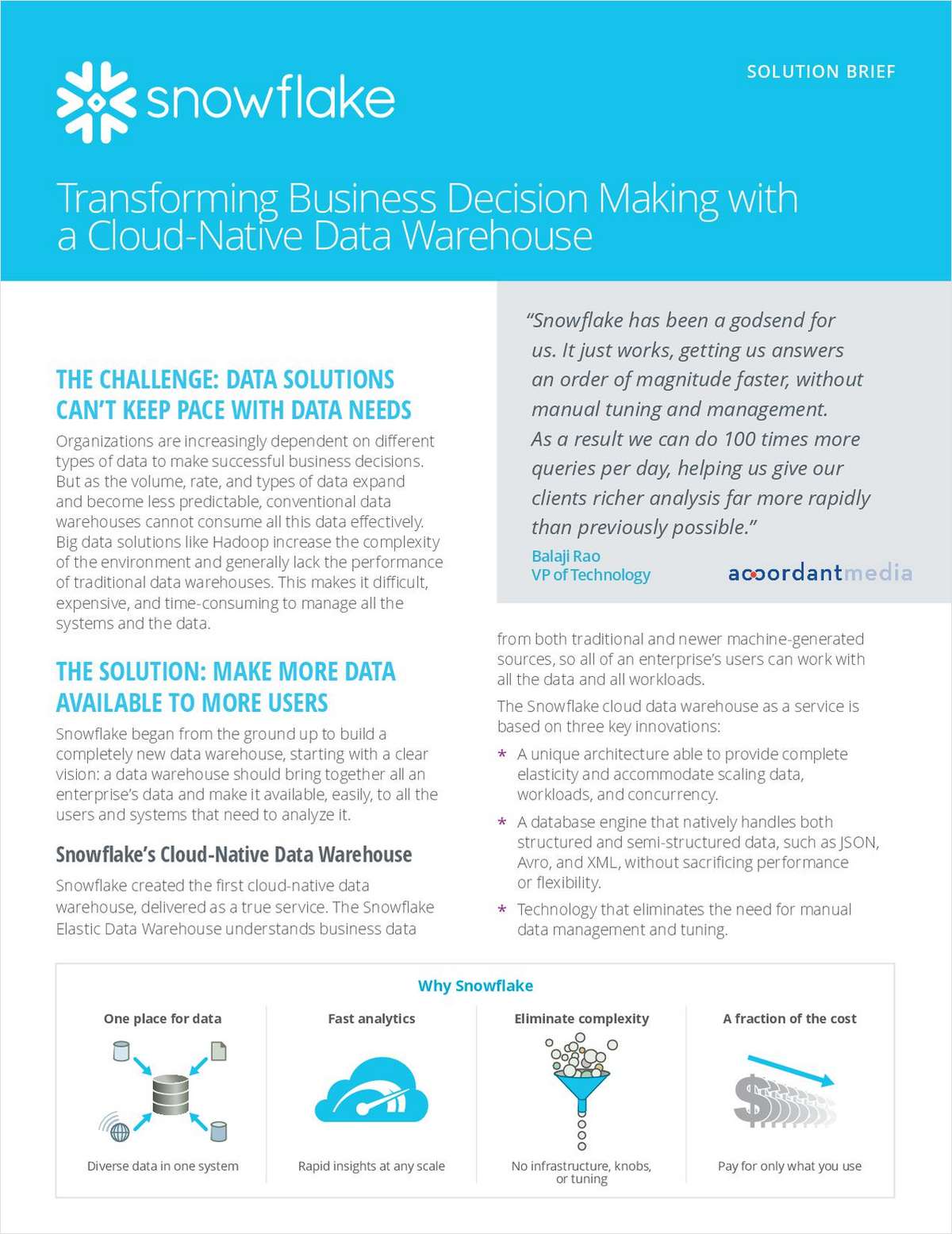 Transforming Business Decision Making with a Cloud-Native Data Warehouse