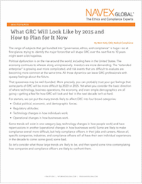 What GRC Will Look Like by 2025 and How to Plan for It Now