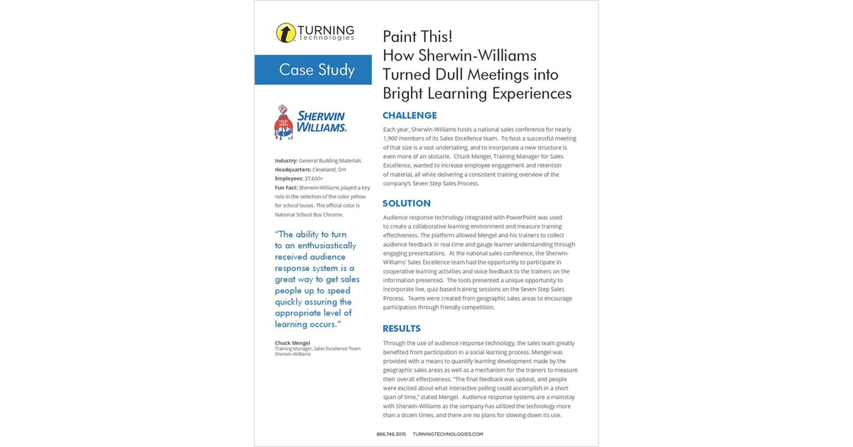 Paint This!  How Sherwin-Williams Turned Dull Meetings into Bright Learning Experiences