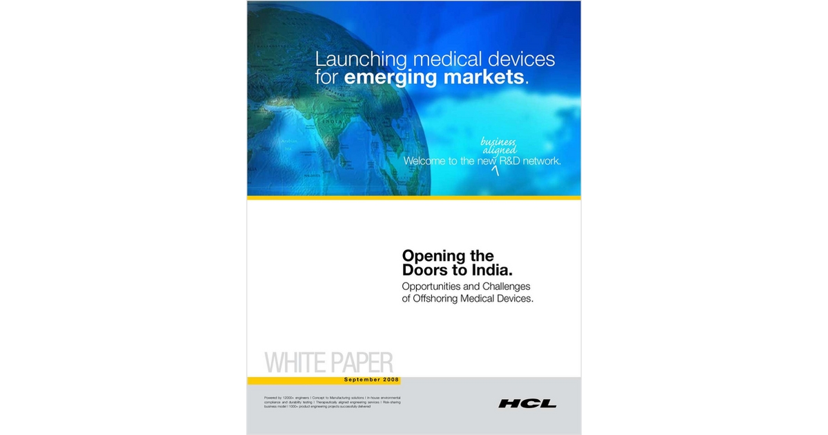 Opening the Doors to India: Opportunities and Challenges of Offshoring Medical Devices