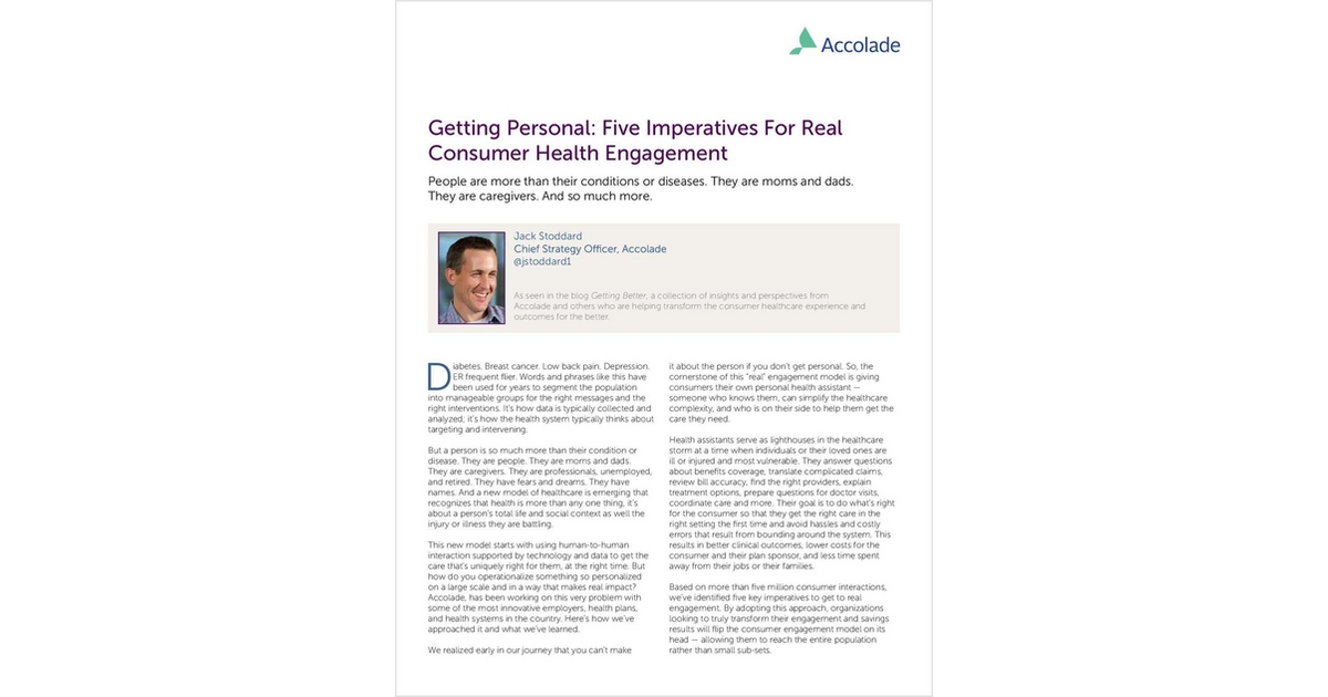 5 Imperatives for Real Consumer Health Engagement