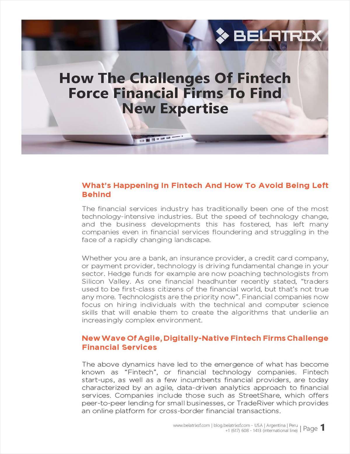 How the Challenges of Fintech Force Financial Firms to Find New Expertise