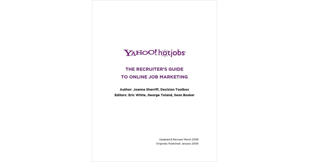 The Recruiter's Guide to Online Job Marketing