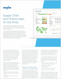 Supply Chain and Finance Align for the Times