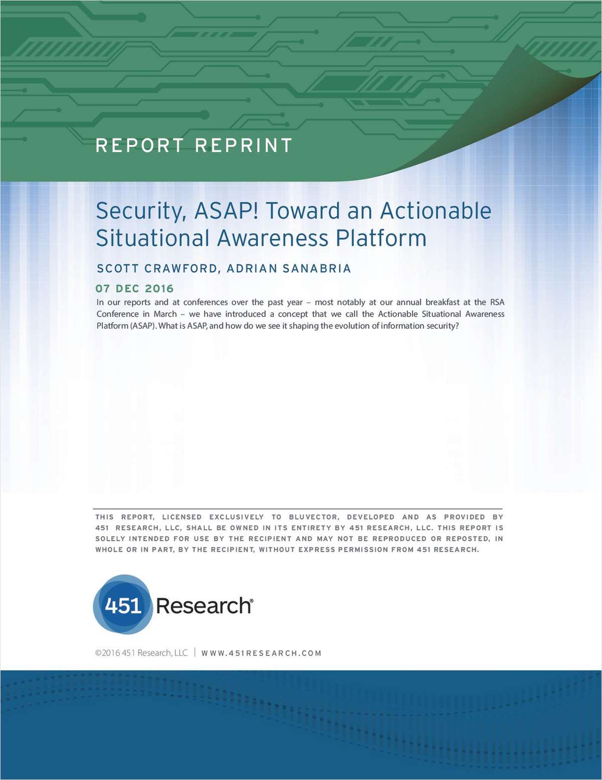 Security, ASAP! Toward an Actionable Situational Awareness Platform