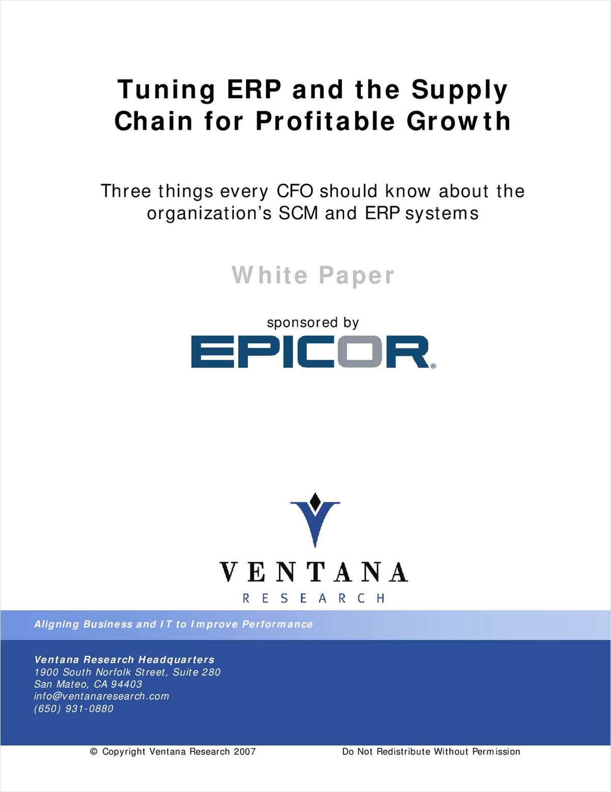 Tuning ERP and the Supply Chain for Profitable Growth