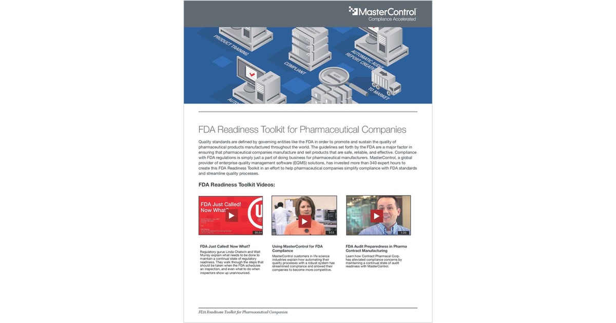 FDA Readiness Toolkit for Pharmaceutical Companies