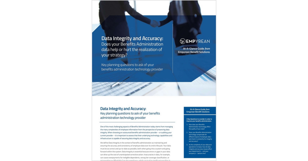 Data Integrity and Accuracy: Does Your Benefits Administration Data Help or Hurt the Realization of Your Strategy?