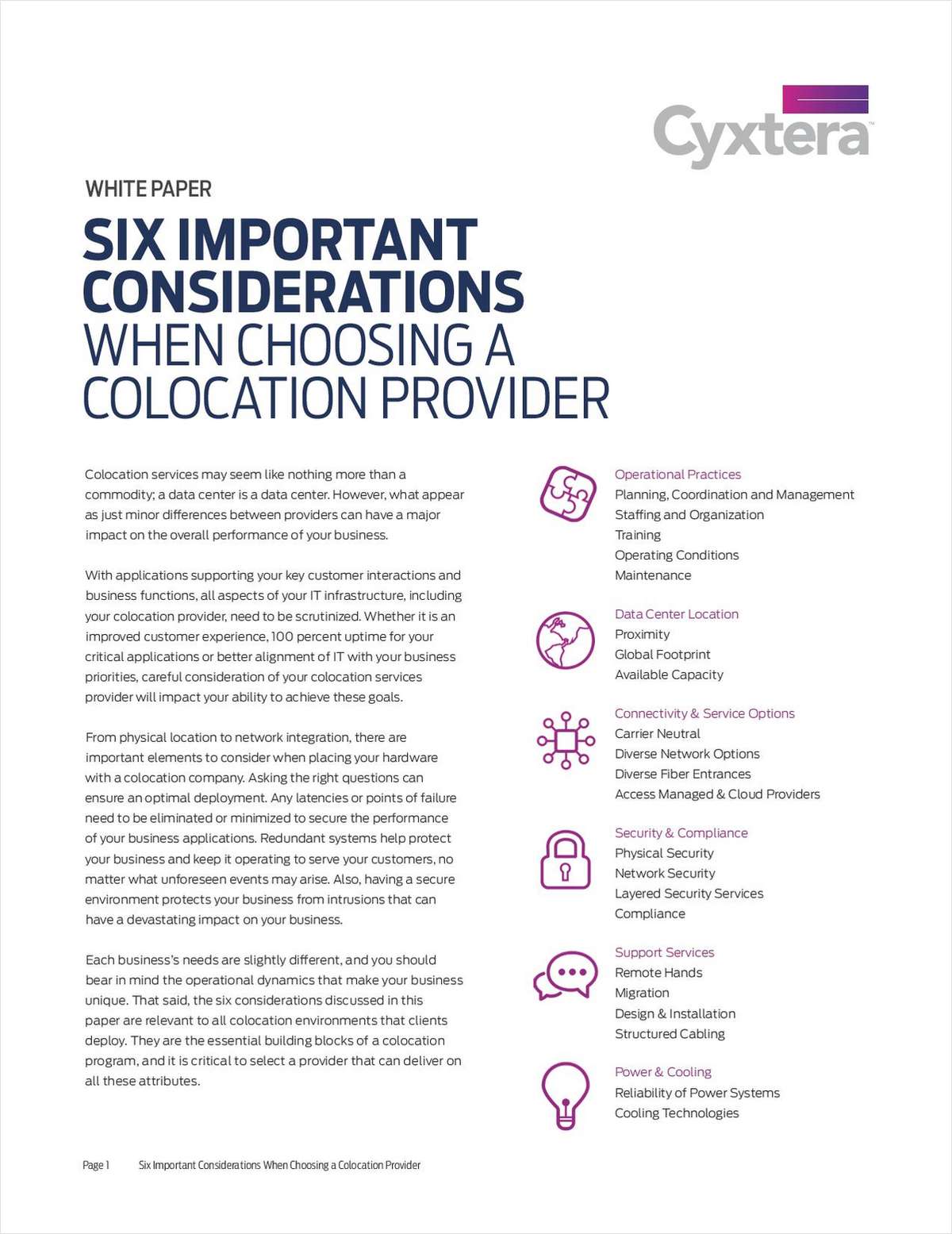 Six Important Considerations When Choosing a Colocation Provider