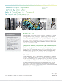 Veeam Backup & Replication Powered by Cisco UCS: Reliable Data Protection Designed for Virtualized Environments