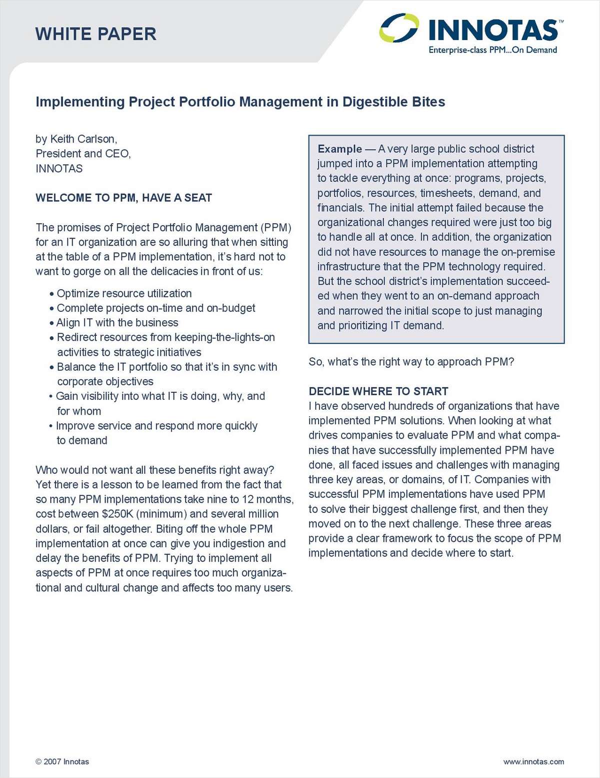 Implementing Project Portfolio Management in Digestible Bites