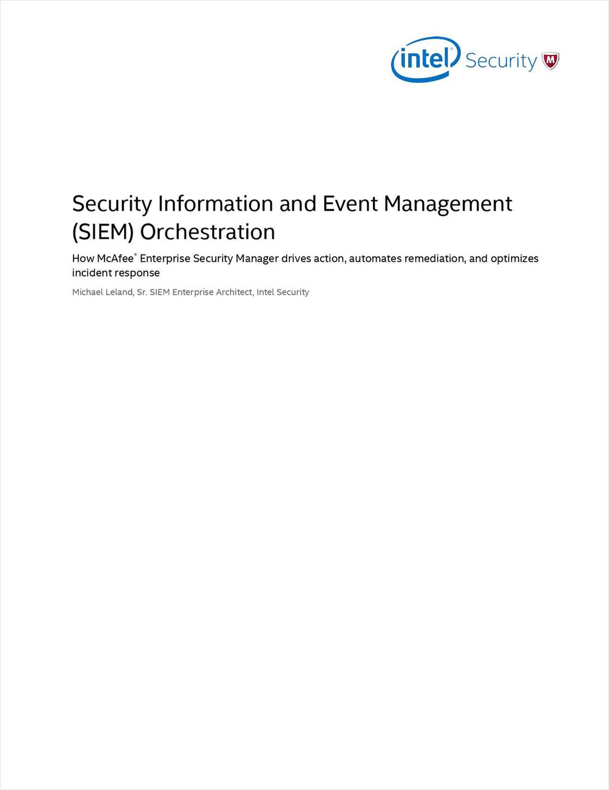 Security Information and Event Management (SIEM) Orchestration