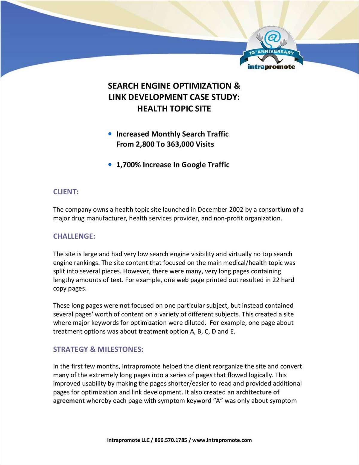 Case Study: Search Engine Optimization and Link Development Success Strategies