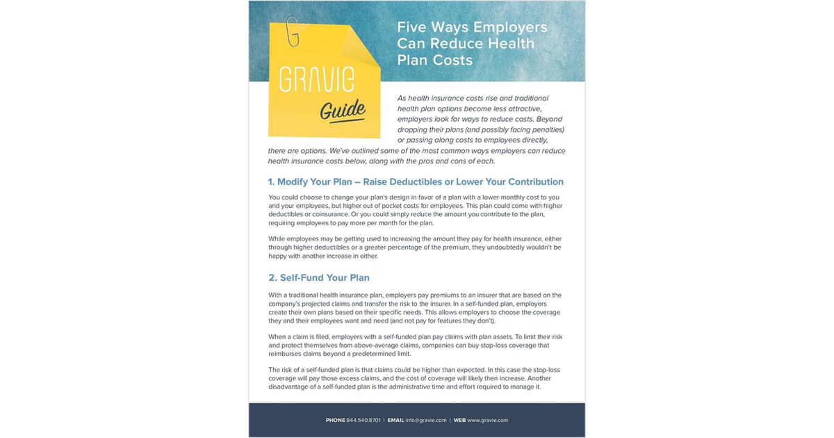Five Ways Small Businesses Can Reduce Health Plan Costs