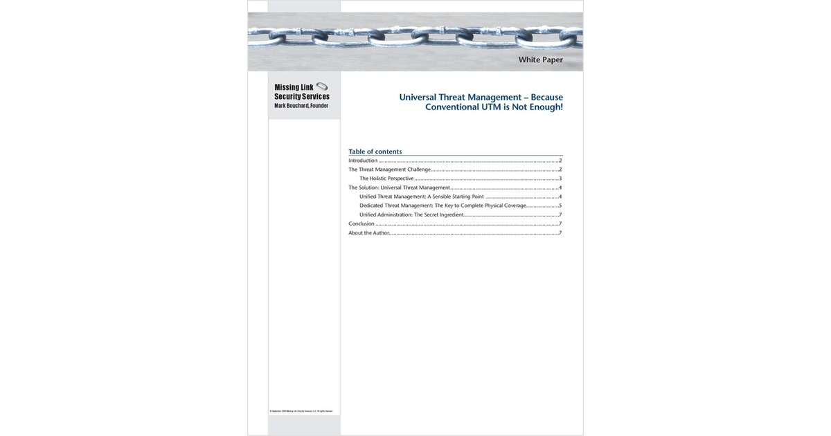 Because Conventional UTM is Not Enough - Universal Threat Management ...