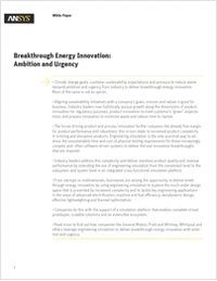 Breakthrough Energy Innovation: Ambition and Urgency